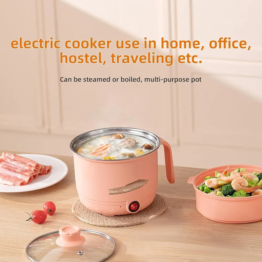 HeatMate 1.5L Multi-Cook Electric Pot | Compact Hot Pot, Noodle Cooker, Steamer & Sauté Pan