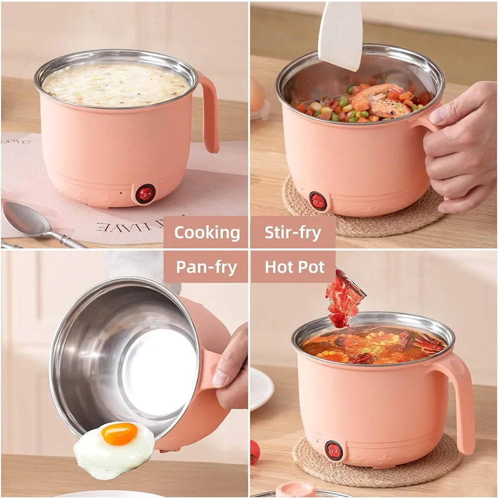 HeatMate 1.5L Multi-Cook Electric Pot | Compact Hot Pot, Noodle Cooker, Steamer & Sauté Pan