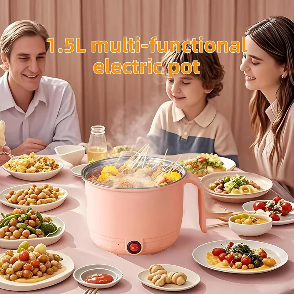 HeatMate 1.5L Multi-Cook Electric Pot | Compact Hot Pot, Noodle Cooker, Steamer & Sauté Pan