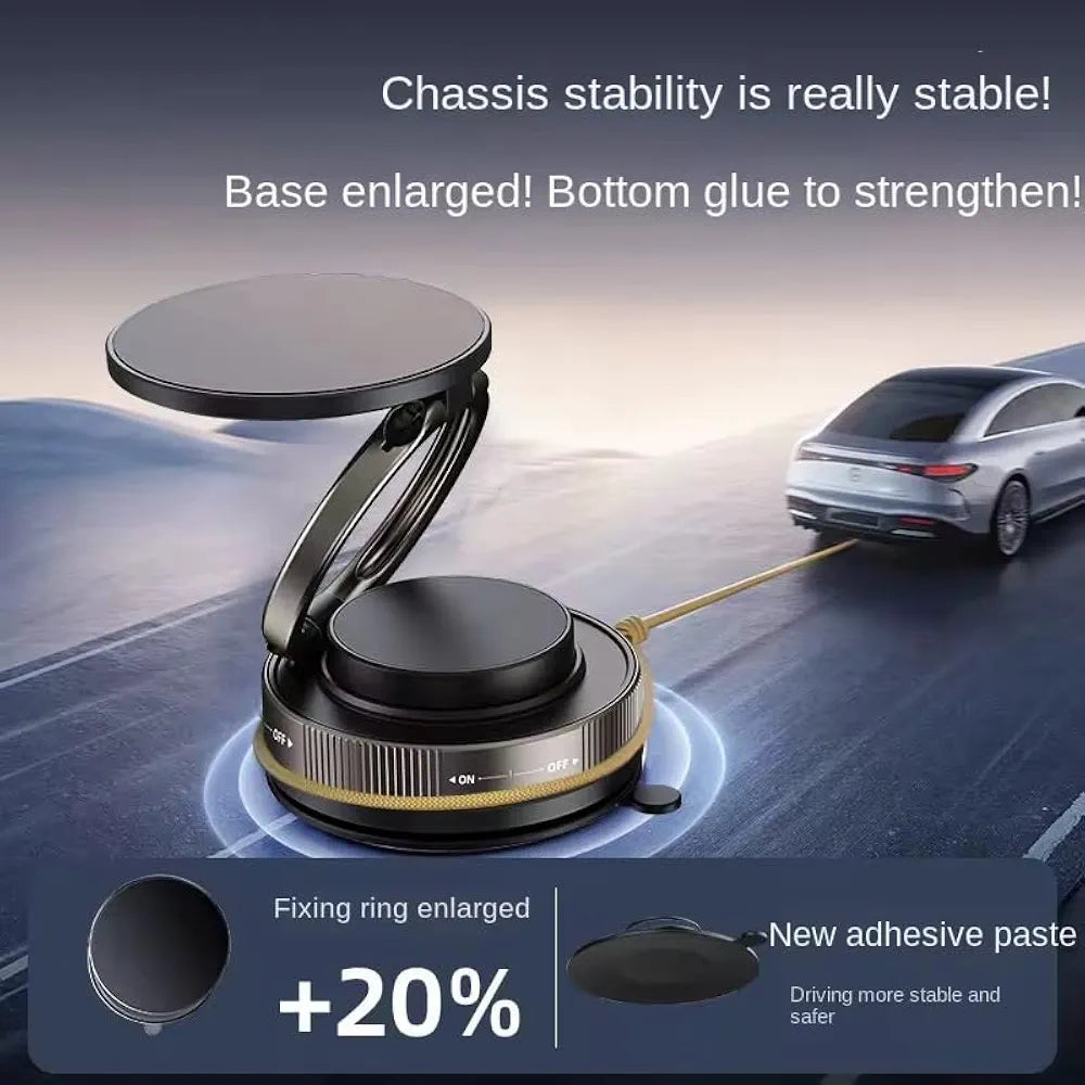 Magnetic Car Phone Holder with One-Hand Operation, Double-Layer N56 Magnet, Automatic Precise Alignment, 360° Rotation