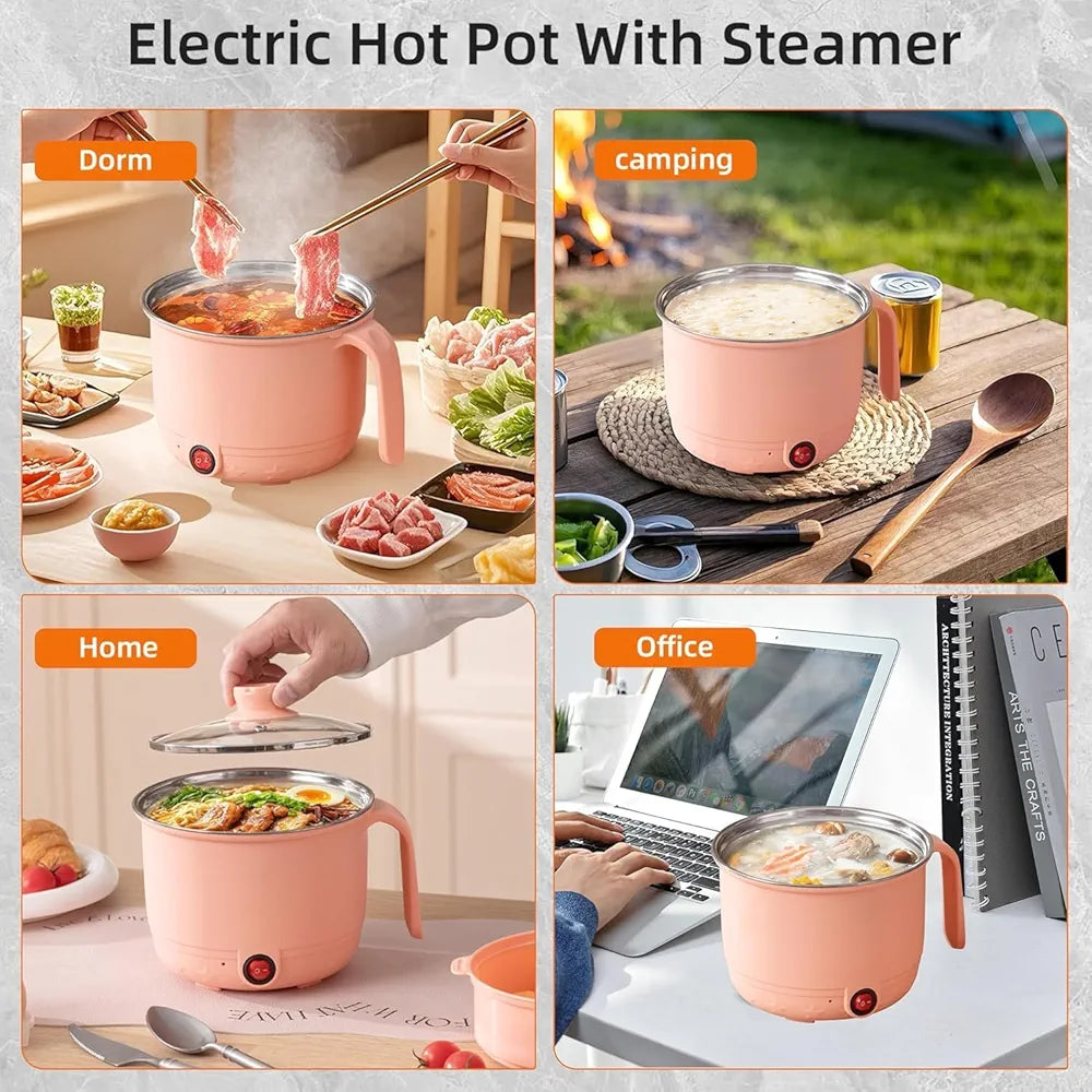 HeatMate 1.5L Multi-Cook Electric Pot | Compact Hot Pot, Noodle Cooker, Steamer & Sauté Pan